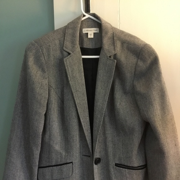 Coldwater Creek women's Gray jacket with black detail size 8 - Picture 1 of 3